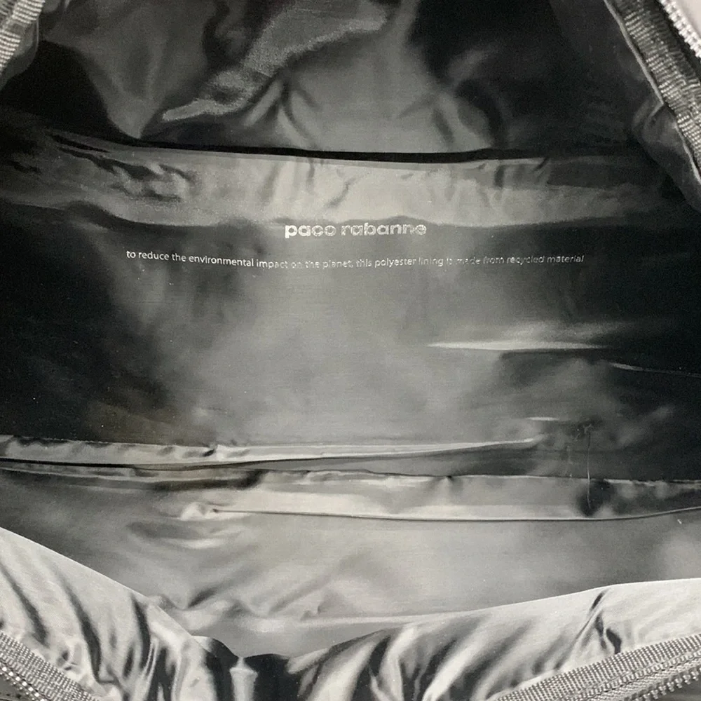 Paco Rabanne Duffle Bag Women’s Black Travel Weekender Tote Logo Shoulder Strap‎